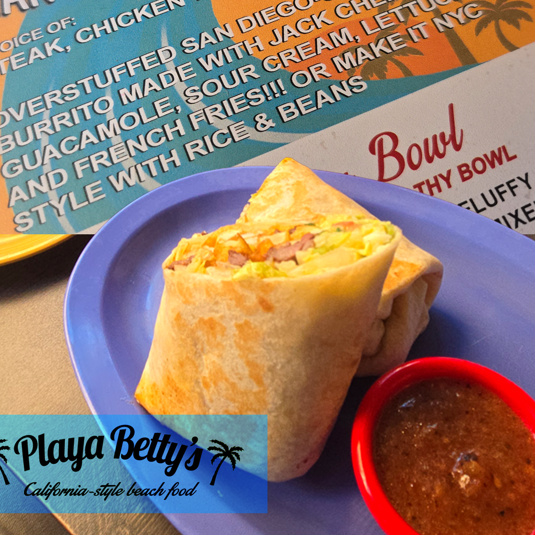 Playa Betty's surfer burrito
